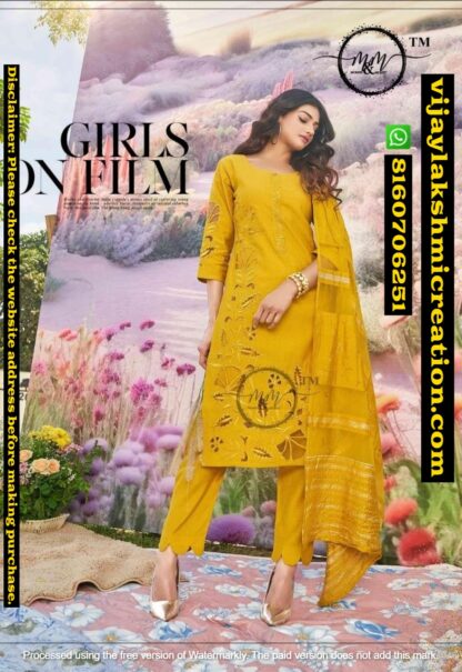 Mukesh & Mohit (M & M) Partywear Yellow Kurti With Bottom and Dupatta In Singles And Full Catalog