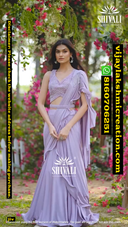 Shivali Lavender Ready To Wear Saree In Singles And Full Catalog