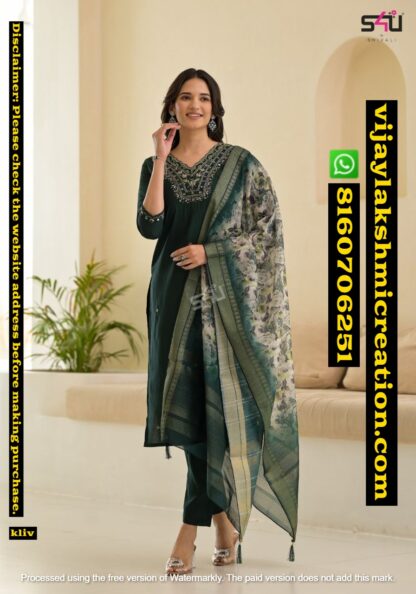 S4U Noor Fancy Green Kurti Bottom With Dupatta In Singles And Full Catalog