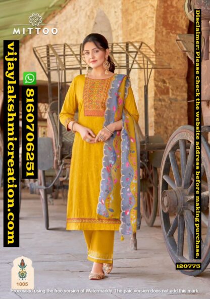 Mittoo Elegance D.No 1005 Kurti With Bottom In Singles And Full Catalog-120775