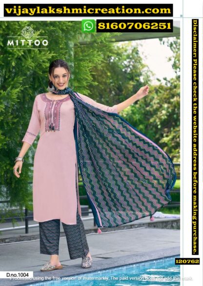 Mittoo Samreen D.No 1004 Kurti With Bottom In Singles And Full Catalog-120762