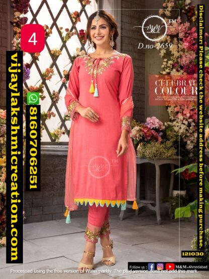 Mukesh & Mohit (M & M) D.No 2659 Partywear Kurti With Bottom 121030