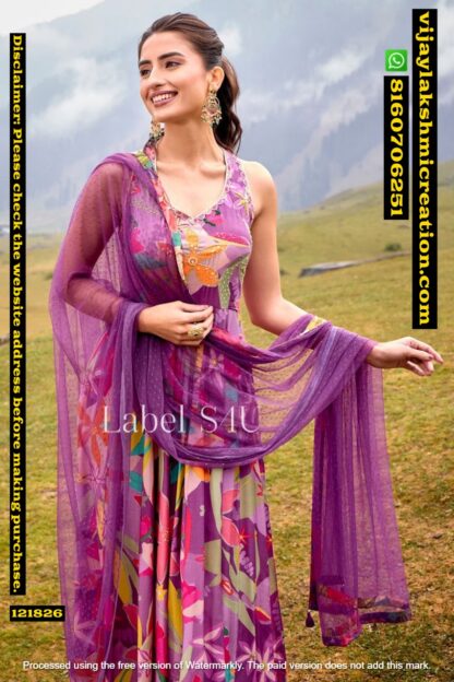 Label S4U Anarkali Kurti with dupatta In Singles And Full catalog 121826