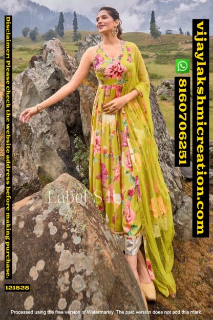 Label S4U Anarkali Kurti with dupatta In Singles And Full catalog 121828