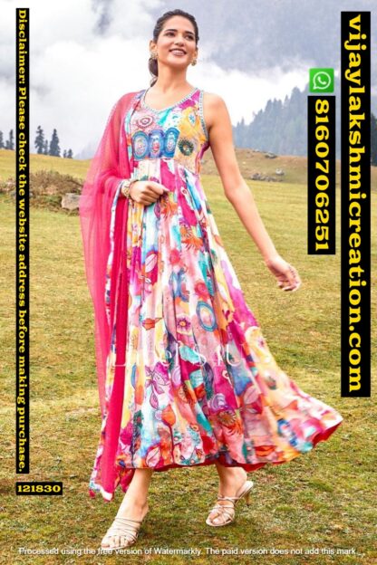 Label S4U Anarkali Kurti with dupatta In Singles And Full catalog 121830