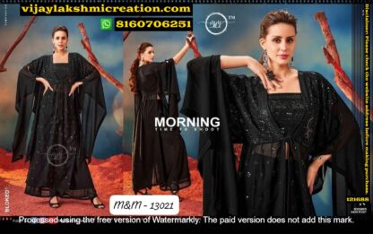 M&M D.No 13021 Black Indowestern dress In Singles And Full Catalog 121688