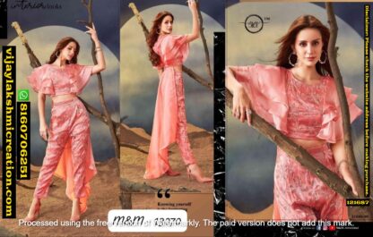 M&M D.No 13070 Pink Indowestern dress In Singles And Full Catalog 121687