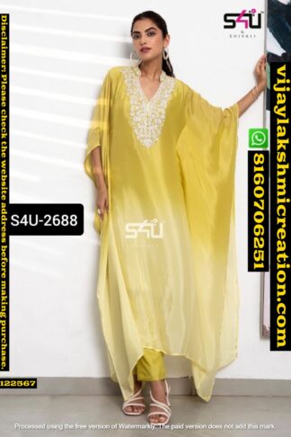 S4U-2688 Kaftan With Pant In Single And Full Catalog 122567