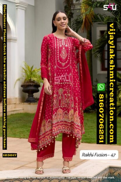 S4U Rakhi Fusion-47 Cardinal Anarkali Kurti With Pant And Dupatta In Singles And Full Catalog 123017