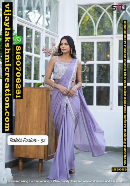 S4U Rakhi Fusion-52 Crop Top With Ready to wear saree In Singles And Full Catalog 123023