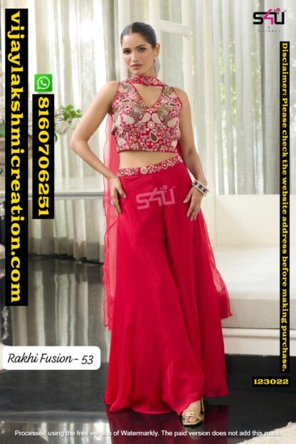 S4U Rakhi Fusion-53 Crop Top With Palazzo In Singles And Full Catalog 123022