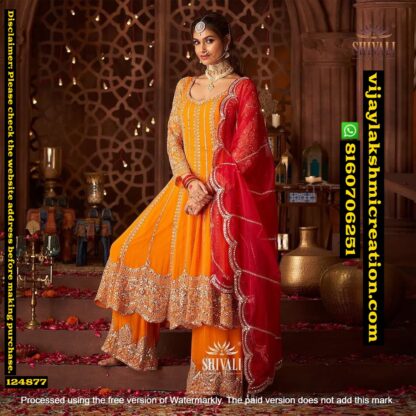 Shivali Orange Anarkali Sharara 124877