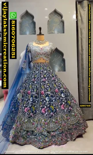 LaPink Bridal Wear Blue Lehenga Choli In Single and Full Catalog 128746