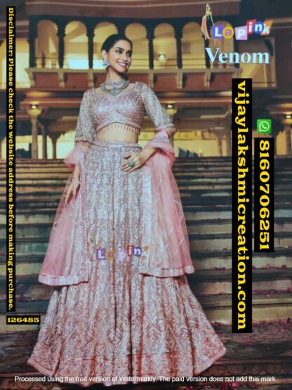 LaPink Venom Crop Top With Lehenga And Cape In Single And Full Catalog 126483