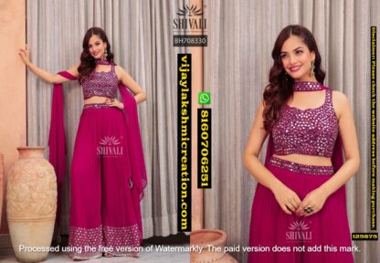 Shivali Crop Top With Palazzo Pant And Dupatta In Singles And Full Catalog 125875