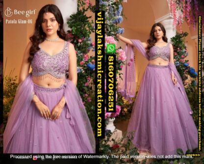 Bee girl Patola Glam-06 Gown With Crop Top In Singles And Full Catalog 127833