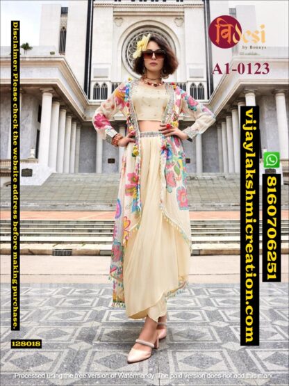 Bidesi By Bonnys D.No A1-0123 Indo Western Women Dress In Singles And Full Catalog 128018