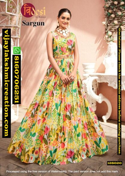 Bidesi By Bonnys D.No Sargun Gown In Singles And Full Catalog 128020