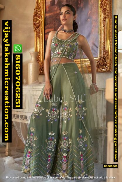 Label S4U Crop Top With Palazzo Pant And Drape In Singles And Full Catalog 128393