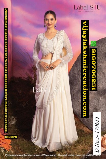 Label S4U D.No 179655 Pre Draped Saree In Singles And Full Catalog 132070