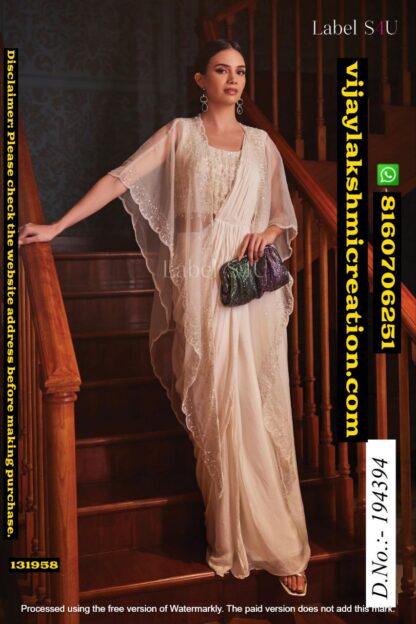 Label S4U D.No 194394 Pre Draped Saree In Singles And Full Catalog 131958