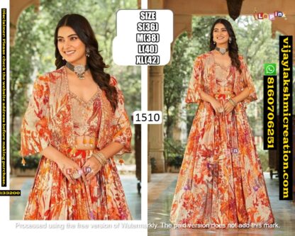 LaPink D.No. 1510 Crop Top With Skirt & Shrug In Single And Full Catalog-133200