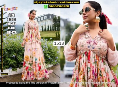 LaPink D.No.1513 Top With Skirt In Single And Full Catalog-133197