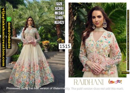 LaPink Rajdhani D.No.1515 Flower Print with hand Work Indo Wester Lehenga In Single And Full Catalog-133196