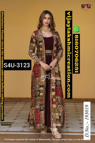 S4U 3123 D.No.193019 Gown Jacket In Single And Full Catalog 133330