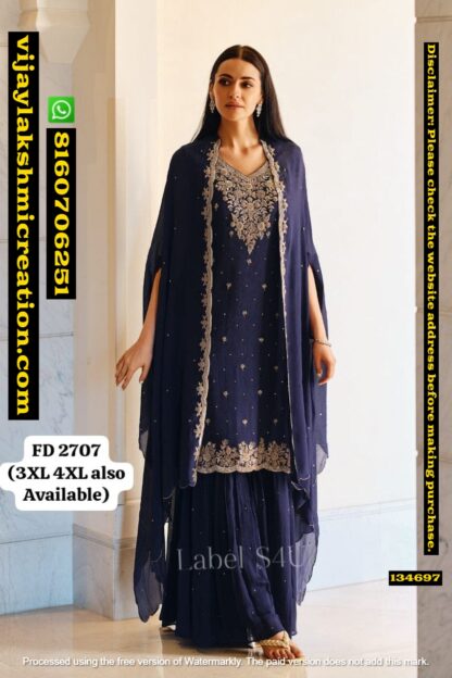Label S4U FD-2707 Kurta With Palazzo And Dupatta In Singles And Full Catalog 134697