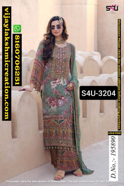 S4U 3204 D.No. 195890 Pure Georgette Salwar Suit 134700