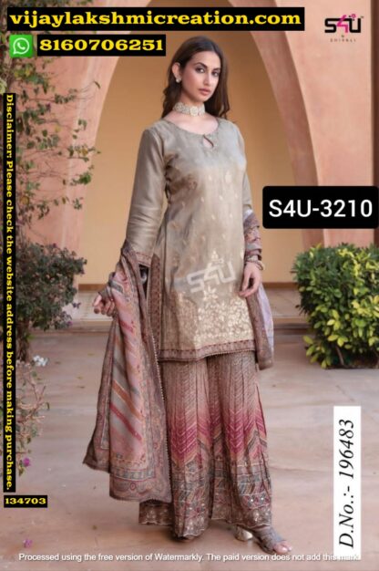 S4U 3210 D.No.196483 Kurta With Palazzo Set In Singles And Full Catalog 134703
