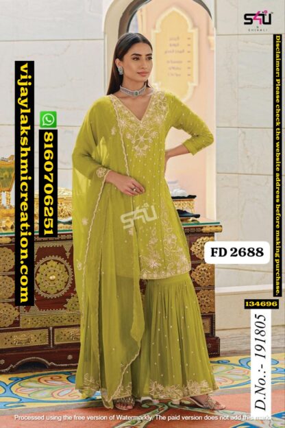 S4U FD-2688 D.No. 191805 Kurta With Palazzo And Dupatta In Singles And Full Catalog 134696