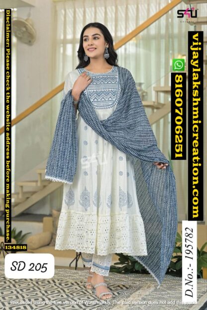 S4U SD-205 D.No.195782 Anarkali Kurti With Pant And Dupatta In Singles And Full Catalog 134818