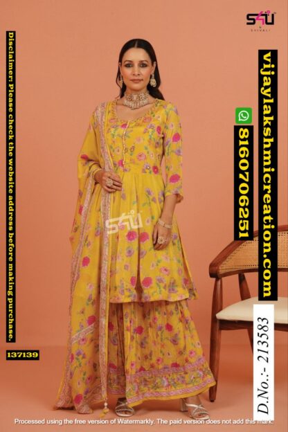 S4U D.No.213583 Sharara With Long Top In Singles And Full Catalog-137139