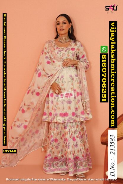 S4U D.No.213583 Sharara With Long Top In Singles And Full Catalog-137140