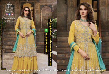 Rang Mohey Ruhaniyat 2021 Salwar Kameez (Top Plazo Set) With Embroidery Work In Singles And Full Catalog-139181