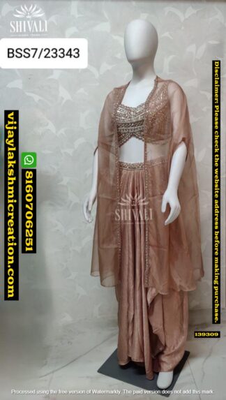 Shivsli BSS7-23343 Blouse With Jacket And Skirt Set In Singles And Full Catalog-139309