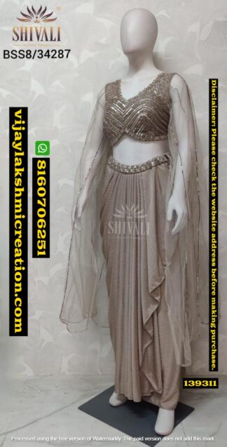 Shivsli BSS8-34287 Blouse With Jacket And Skirt Set In Singles And Full Catalog-139311