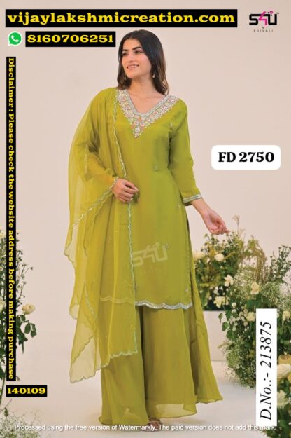 S4U FD 2570 D.No. 213875 Kurti With Palazzo And Dupatta In Singles And Full Catalog-140109