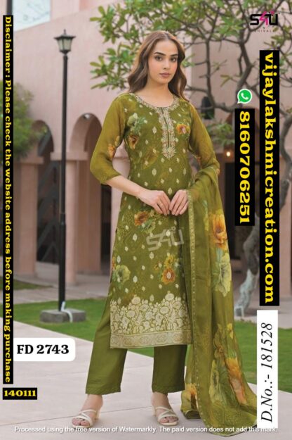 S4U FD 2743 D.No. 181528 Kurti With Pant And Dupatta In Singles And Full Catalog-140111
