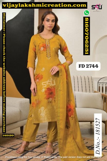 S4U FD 2744 D.No. 181527 Kurti with Pant And Dupatta In Singles And Full Catalog-140120