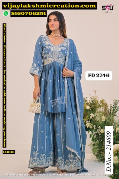 S4U FD 2746 D.No. 214609 Kurta with Sharara & Dupatta In Singles And Full Catalog-140116