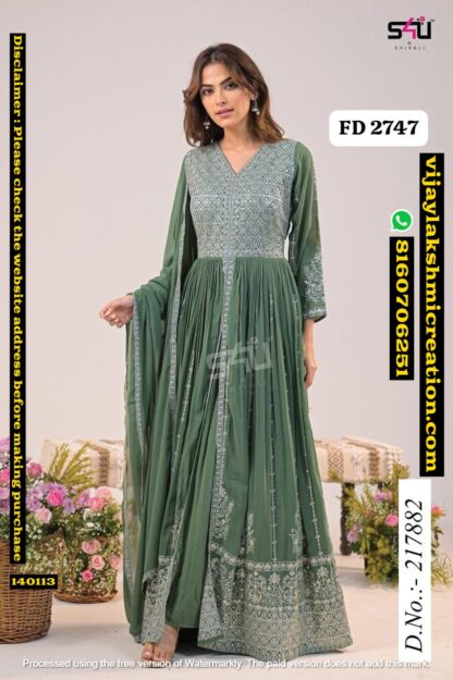 S4U FD 2747 D.No. 217882 Anarkali Gown With Dupatta In Singles And Full Catalog-140113