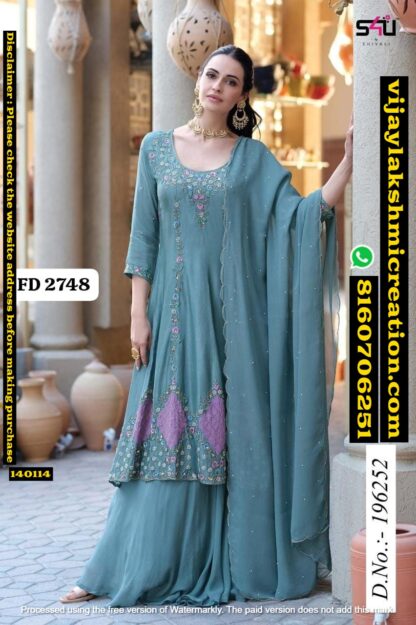 S4U FD 2748 D.No. 196252 Top With Palazzo And Dupatta In Singles And Full Catalog-140114