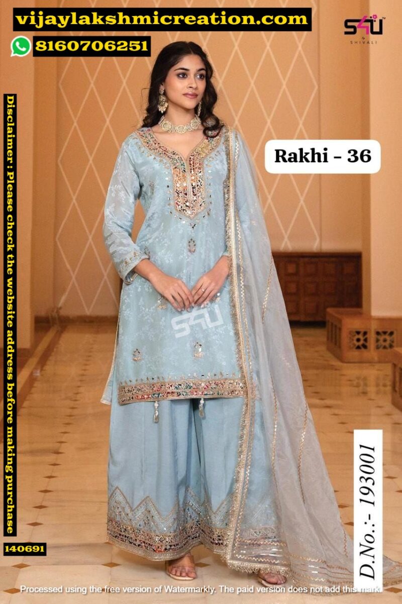 S4U Rakhi-36 D.No.193001 Sharara Set In-Singles-And-Full-Catalog 140691
