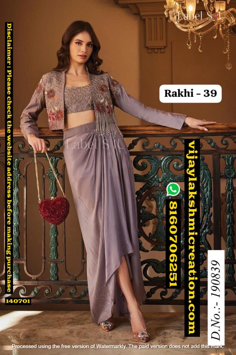 S4U Rakhi-39 D.No.190839 Crop Top With Skirt And Jacket In-Singles-And-Full-Catalog 140701