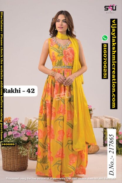 S4U Rakhi-42 D.No.217865 Long Gown Kurti In-Singles-And-Full-Catalog 140689