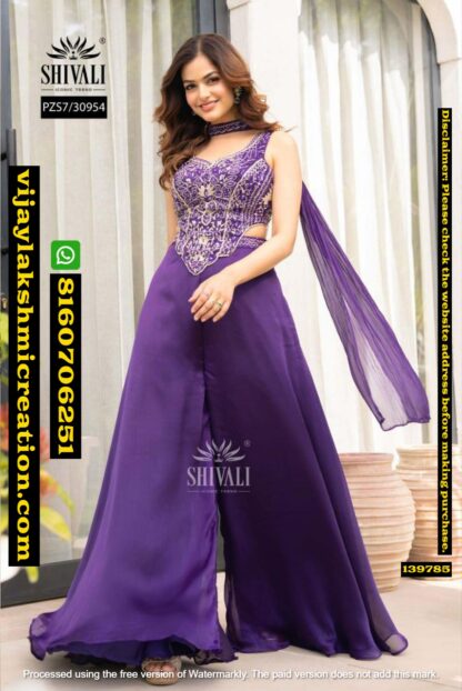 Shivali PZS7-30954 Stylish Cut Plazzos Set In Singles And Full Catalog-139787