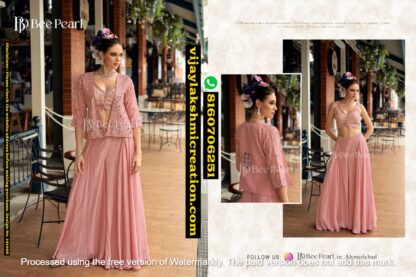 Bee Pearl Crop Top Set With Skirt And Jacket Shrug In Singles And Full Catalog -141462